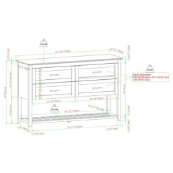 Cabinets & Sideboards-Kirkland's Home Graphite Wood Storage Buffet With Faux Marble Top Gray/White