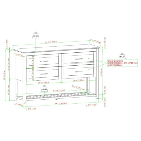 Cabinets & Sideboards-Kirkland's Home Graphite Wood Storage Buffet With Faux Marble Top Gray/White