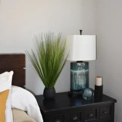 Arrangements & Greenery-Kirkland's Home Grass Arrangement In Black Ribbed Pot Green/Black