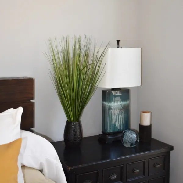 Arrangements & Greenery-Kirkland's Home Grass Arrangement In Crackled Black Pot Green/Black