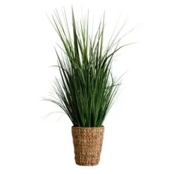 Arrangements & Greenery-Kirkland's Home Grass Arrangement In Natural Woven Basket Green