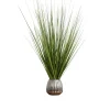 Arrangements & Greenery-Kirkland's Home Grass Arrangement In Silver Ribbed Pot Green/Silver