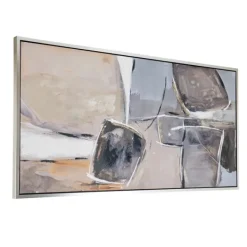 Framed Art-Kirkland's Home Gray And Brown Abstract Stones Framed Wall Art White/Gray/Brown