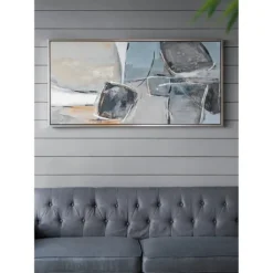Framed Art-Kirkland's Home Gray And Brown Abstract Stones Framed Wall Art White/Gray/Brown