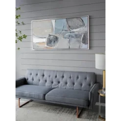 Framed Art-Kirkland's Home Gray And Brown Abstract Stones Framed Wall Art White/Gray/Brown