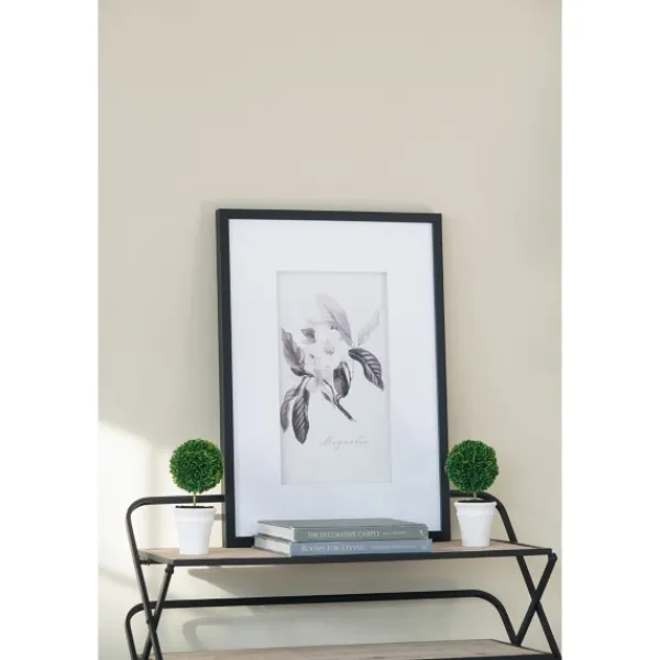 Framed Art-Kirkland's Home Gray And Cream Foliage 4-Pc. Framed Wall Art Set Gray/White