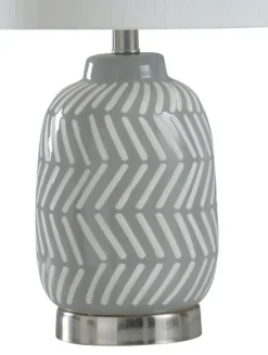 Table Lamps-Kirkland's Home Gray And Etched Table Lamp White