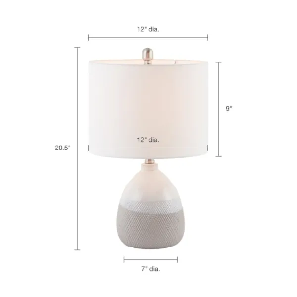Table Lamps-Kirkland's Home Gray And Gradient Ceramic Table Lamp White