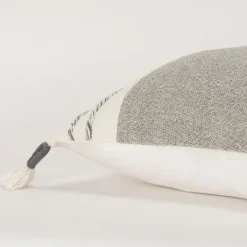 Pillows-Kirkland's Home Gray And Ivory Color Block Pillow Gray/Ivory