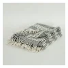 Blankets & Throws-Kirkland's Home Gray And Ivory Striped Cotton Throw Gray/Ivory