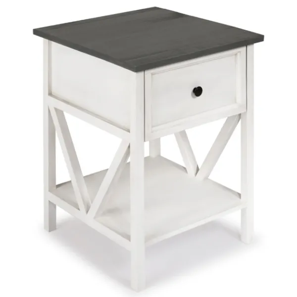 Accent & End Tables-Kirkland's Home Gray And Wash Reclaimed Wood Accent Table White