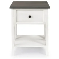 Accent & End Tables-Kirkland's Home Gray And Wash Reclaimed Wood Accent Table White