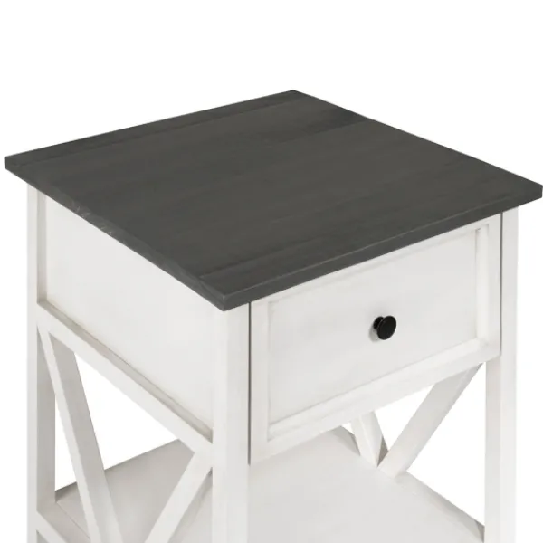Accent & End Tables-Kirkland's Home Gray And Wash Reclaimed Wood Accent Table White