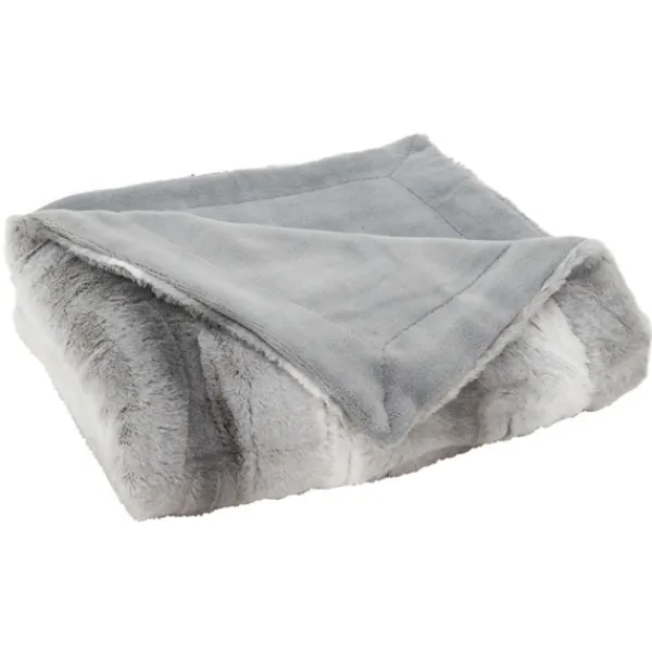 Blankets & Throws-Kirkland's Home Gray And White Animal Print Faux Fur Throw Gray/White