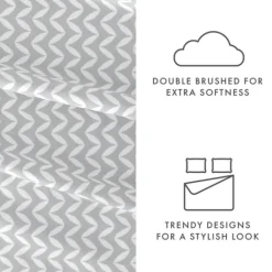 Bed Sheets-Kirkland's Home Gray And White Chevron 3-Pc. Twin Sheet Set Gray/White