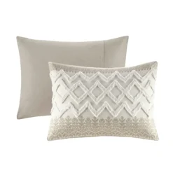 Duvets-Kirkland's Home Gray And White 3-Pc. California King Duvet Set Gray/White