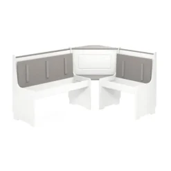 Dining Sets-Kirkland's Home Gray And White 3-Pc. Dining Nook Set