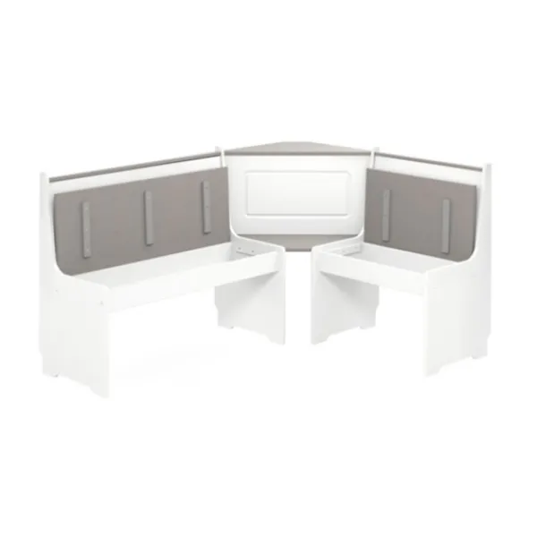 Dining Sets-Kirkland's Home Gray And White 3-Pc. Dining Nook Set