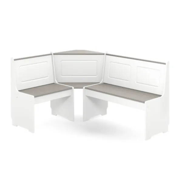 Dining Sets-Kirkland's Home Gray And White 3-Pc. Dining Nook Set