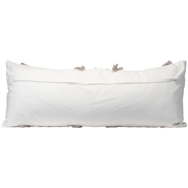 Pillows-Kirkland's Home Gray And White Striped Fringe Lumbar Pillow Gray/White