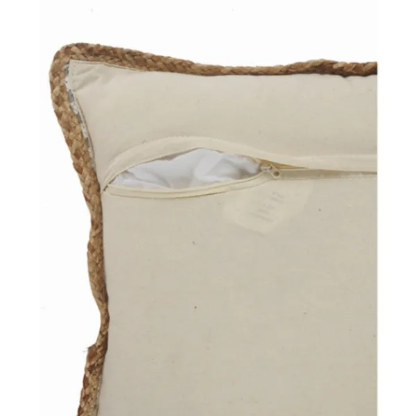 Pillows-Kirkland's Home Gray And White Stripped Jute Border Accent Pillow Gray/White/Tan