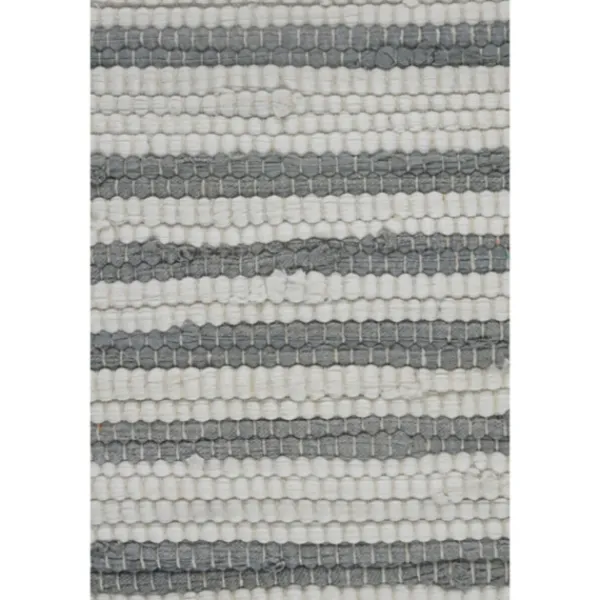 Pillows-Kirkland's Home Gray And White Stripped Jute Border Accent Pillow Gray/White/Tan
