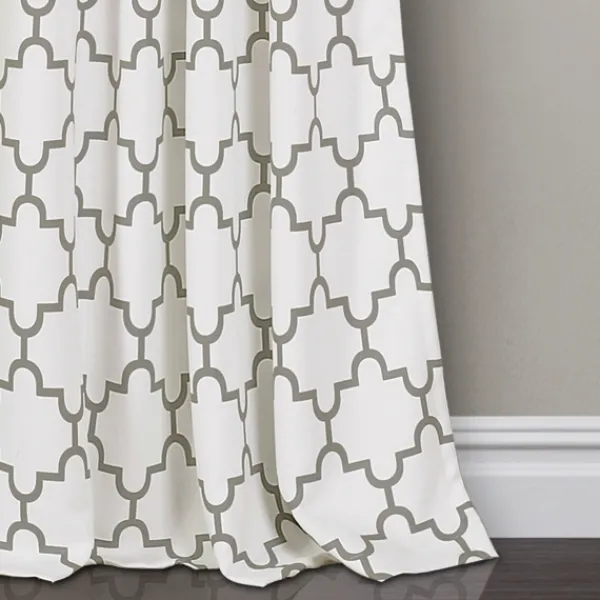 Curtains & Drapes-Kirkland's Home Gray Bella Curtain Panel Set, 84 In. Gray/White