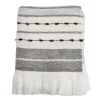 Blankets & Throws-Kirkland's Home Gray Blue Multi Stripe Throw Blanket White
