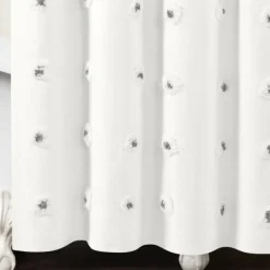 Shower Curtains-Kirkland's Home Gray Boho Tufted Circles Shower Curtain Gray/White
