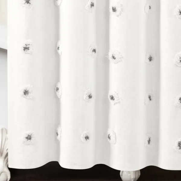 Shower Curtains-Kirkland's Home Gray Boho Tufted Circles Shower Curtain Gray/White