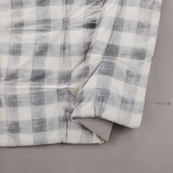 Comforters-Kirkland's Home Gray Buffalo Check 5-Pc. Queen Comforter Set Gray/White