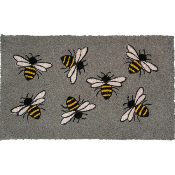 Doormats-Kirkland's Home Gray Bumblebee Doormat Gray/Yellow