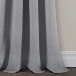 Curtains & Drapes-Kirkland's Home Gray Button And Stripe Curtain Panel Set, 95 In. Gray/White