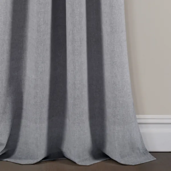 Curtains & Drapes-Kirkland's Home Gray Button And Stripe Curtain Panel Set, 95 In. Gray/White