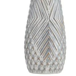Table Lamps-Kirkland's Home Gray Ceramic 3D Pattern Table Lamp White