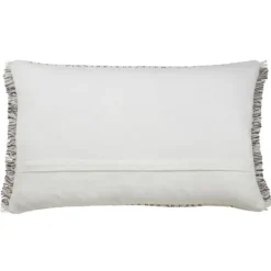 Pillows-Kirkland's Home Gray Chevron Long Stitch Lumbar Throw Pillow Gray/White