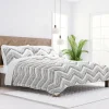 Quilts-Kirkland's Home Gray Chevron Reversible 2-Pc. Twin Quilt Set Gray/White