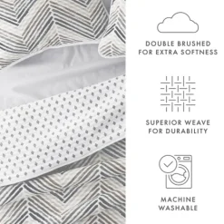 Quilts-Kirkland's Home Gray Chevron Reversible 2-Pc. Twin Quilt Set Gray/White