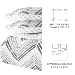 Quilts-Kirkland's Home Gray Chevron Reversible 2-Pc. Twin Quilt Set Gray/White
