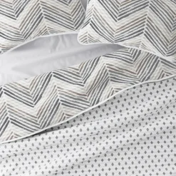 Quilts-Kirkland's Home Gray Chevron Reversible 3-Pc. King Quilt Set Gray/White