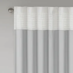 Curtains & Drapes-Kirkland's Home Gray Color Block Striped Curtain Panel, 84 In. Gray/White