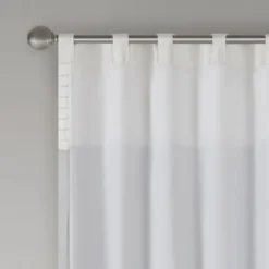 Curtains & Drapes-Kirkland's Home Gray Color Block Striped Curtain Panel, 84 In. Gray/White