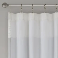 Curtains & Drapes-Kirkland's Home Gray Color Block Striped Curtain Panel, 84 In. Gray/White