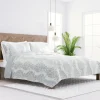 Quilts-Kirkland's Home Gray Damask Reversible 3-Pc. King Quilt Set Gray/White