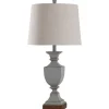 Table Lamps-Kirkland's Home Gray Distressed Square Urn Table Lamp Tan