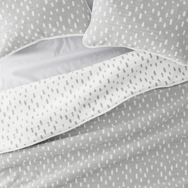 Quilts-Kirkland's Home Gray Dotted Reversible 2-Pc. Twin Quilt Set Gray/White