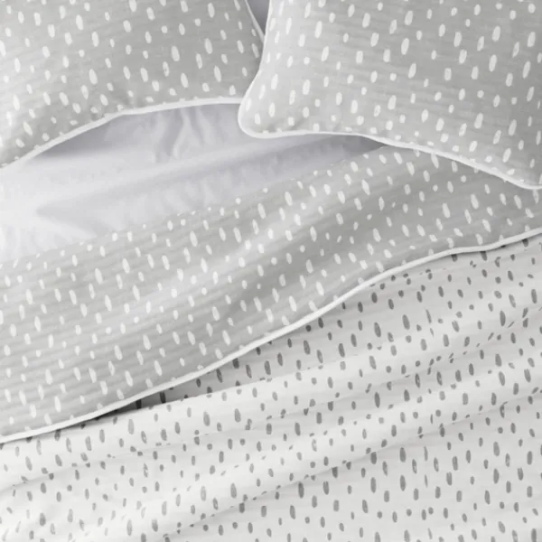 Quilts-Kirkland's Home Gray Dotted Reversible 3-Pc. King Quilt Set Gray/White