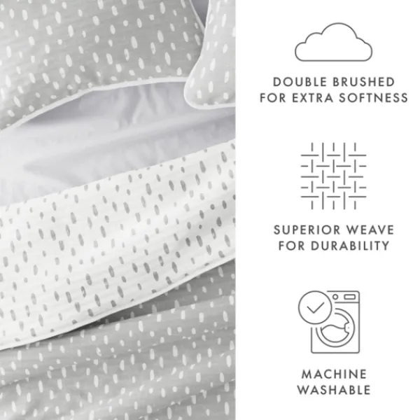 Quilts-Kirkland's Home Gray Dotted Reversible 3-Pc. King Quilt Set Gray/White
