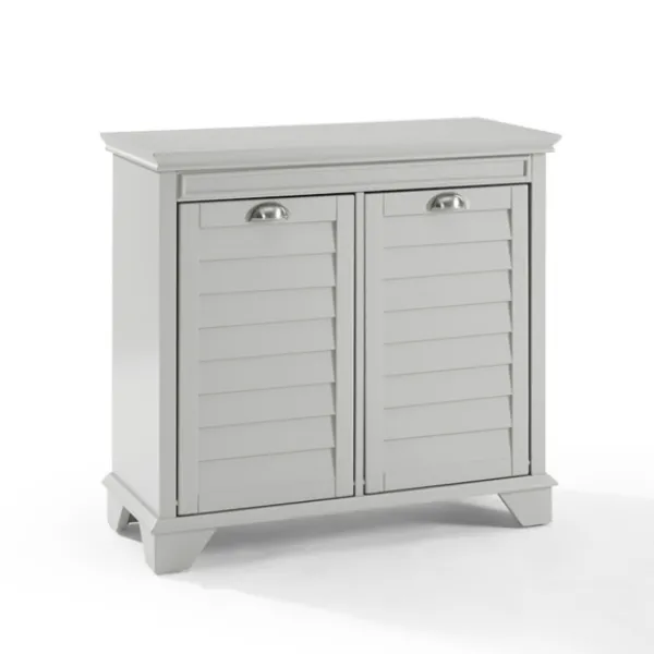 Bathroom Furniture-Kirkland's Home Gray Double Linen Hamper