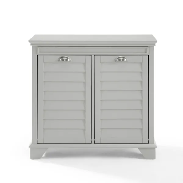 Bathroom Furniture-Kirkland's Home Gray Double Linen Hamper